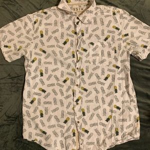 white pineapple men's casual button down
